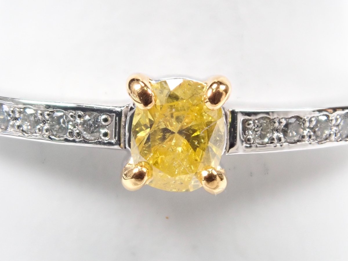 Pt950イエローダイヤモンド0.186ct リング（FANCY VIVID YELLOW,I-1） - カラッツSTORE