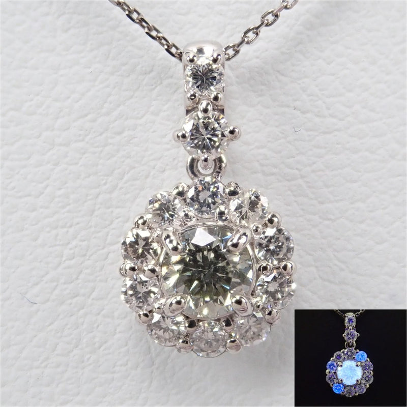 Pt950カメレオンダイヤモンド0.304ct ペンダント（ネックレス）（LIGHT