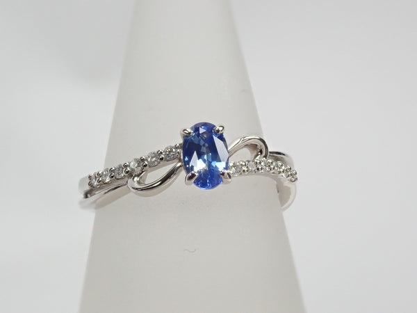 Pt950バイカラーサファイア0.404ct リング