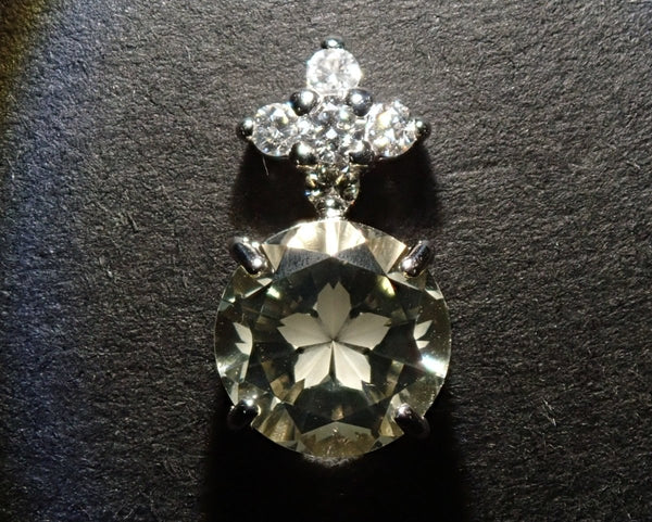 さくらインカット】Pt950レモンクォーツ1.55ct ペンダントトップ